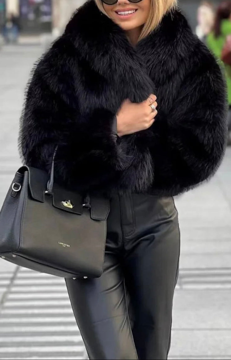 Manteau Femme Élégant en Fourrure Synthétique 1