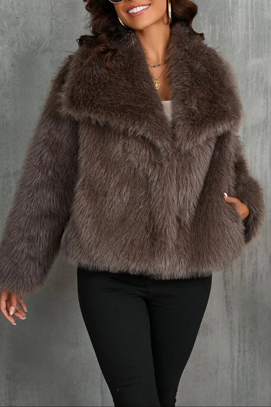 Manteau Femme Élégant en Fourrure Synthétique 8