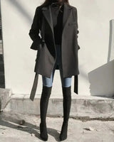 Damenmantel aus Wollmischung Schwarz Blazer Schwarz Damen