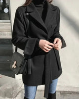 Damenmantel aus Wollmischung Schwarz Blazer Schwarz Damen
