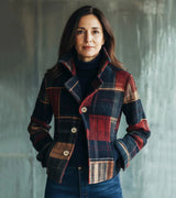 Manteau Hiver Femme À Carreaux Élégant 2