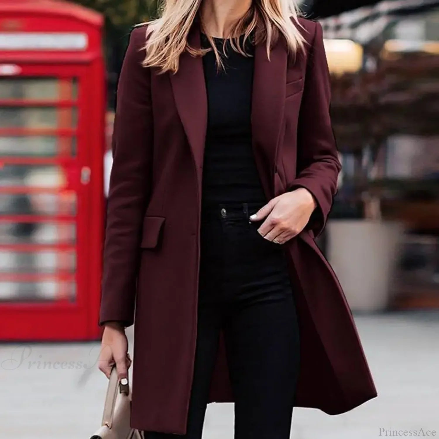 Manteau Hiver Femme Chic en Laine A-Ligne 3