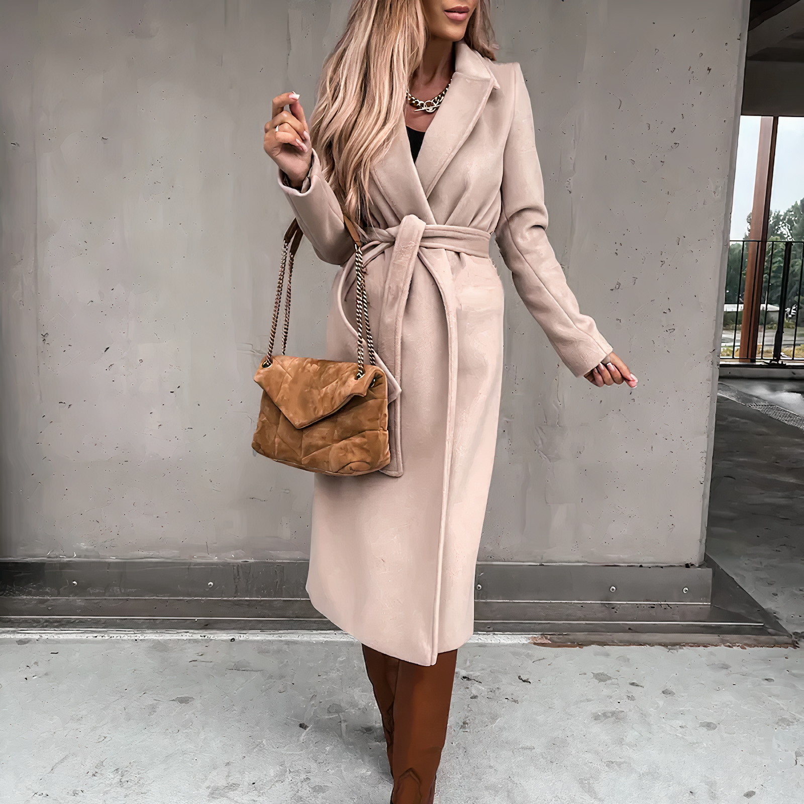 Manteau Hiver Femme Chic en Laine Mélangée 2