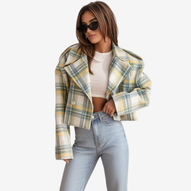 Manteau Hiver Femme Élégant à Carreaux 1