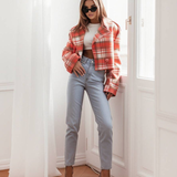 Manteau Hiver Femme Élégant à Carreaux 3