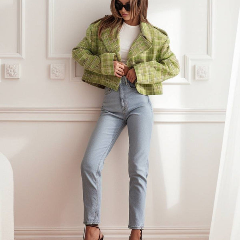 Manteau Hiver Femme Élégant à Carreaux 6