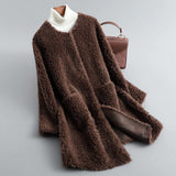 Manteau Hiver Femme Élégant en Peau de Mouton 5
