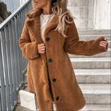 Amalia | Manteau Hiver Femme Long en Peluche Élégant