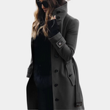 Manteau Hiver Long Femme Élégant Col Haut 1