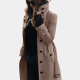 Manteau Hiver Long Femme Élégant Col Haut 2