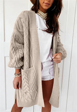 Manteau Long Femme Hiver Élégant Tricoté 5