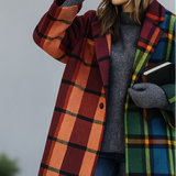 Manteau Long Femme Hiver à Carreaux 1