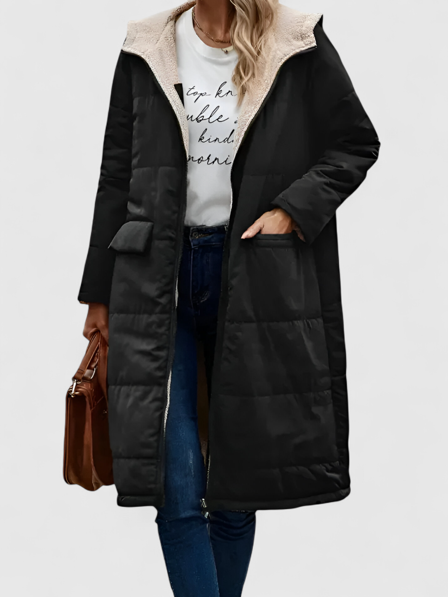 Leticia | Manteau Long Hiver Femme Élégant avec Capuche