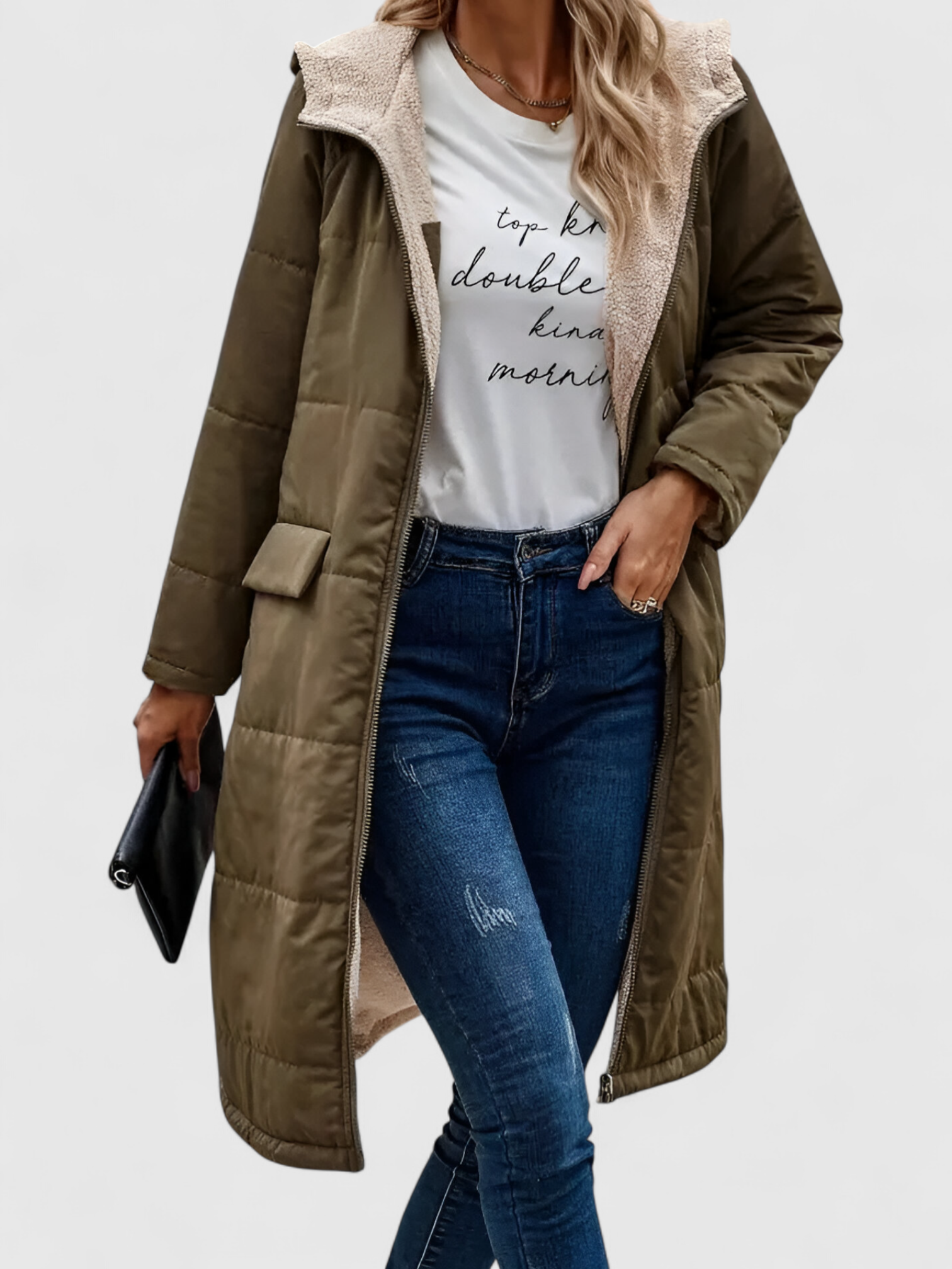 Leticia | Manteau Long Hiver Femme Élégant avec Capuche