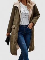 Leticia | Manteau Long Hiver Femme Élégant avec Capuche