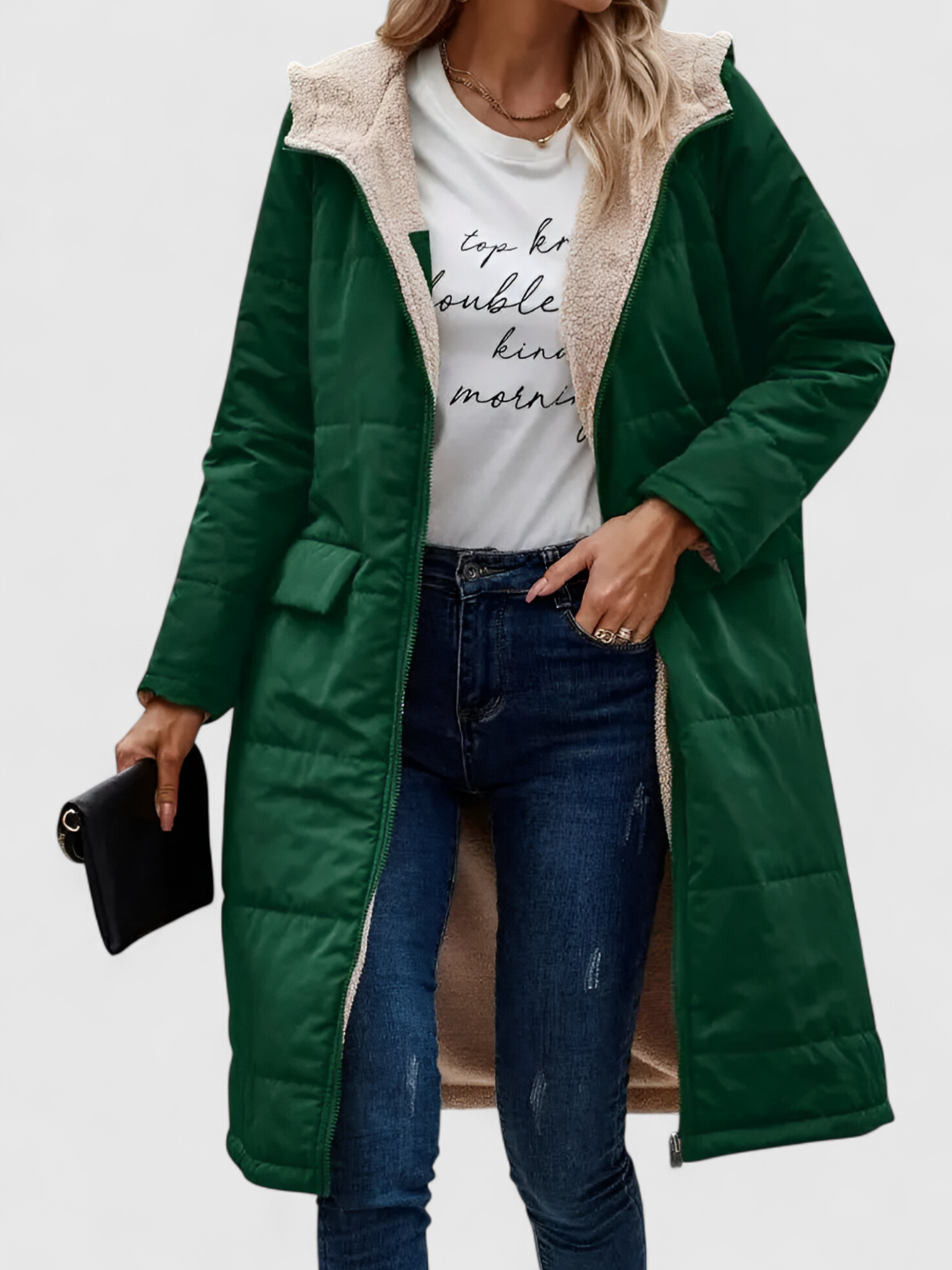 Leticia | Manteau Long Hiver Femme Élégant avec Capuche