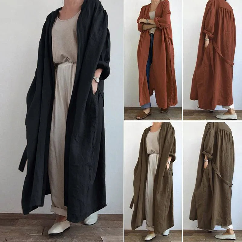 Manteau Trench Long Femme Élégant 2