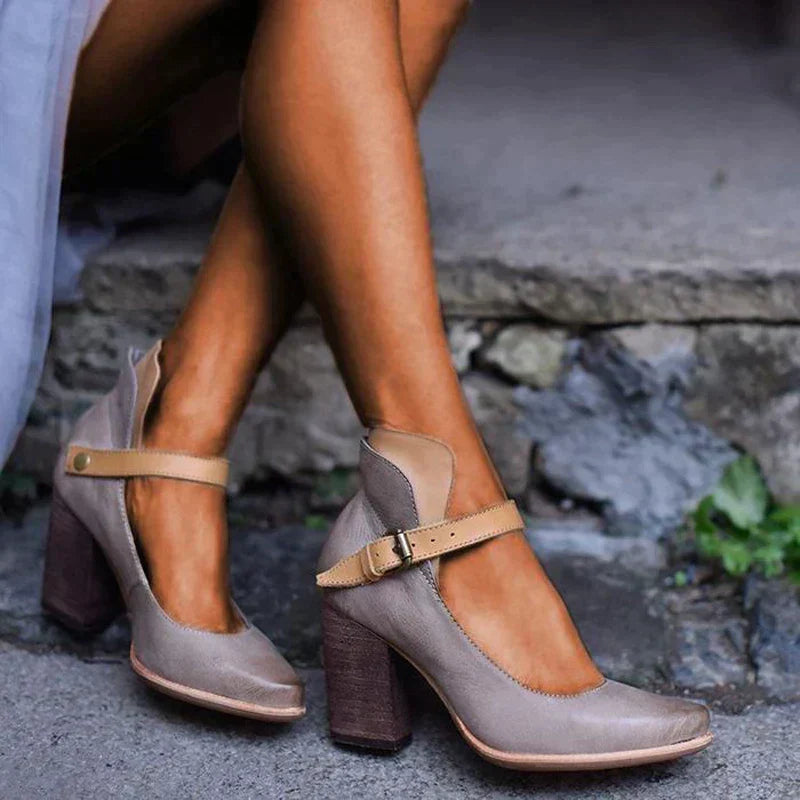 other : Alice | Chaussures Femme Pompes Cuir Élégantes in Gris van Seroa
