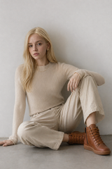 Bottines confortables pour femme, élégantes en cuir souple,