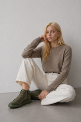 Bottines confortables pour femme, élégantes en cuir souple,