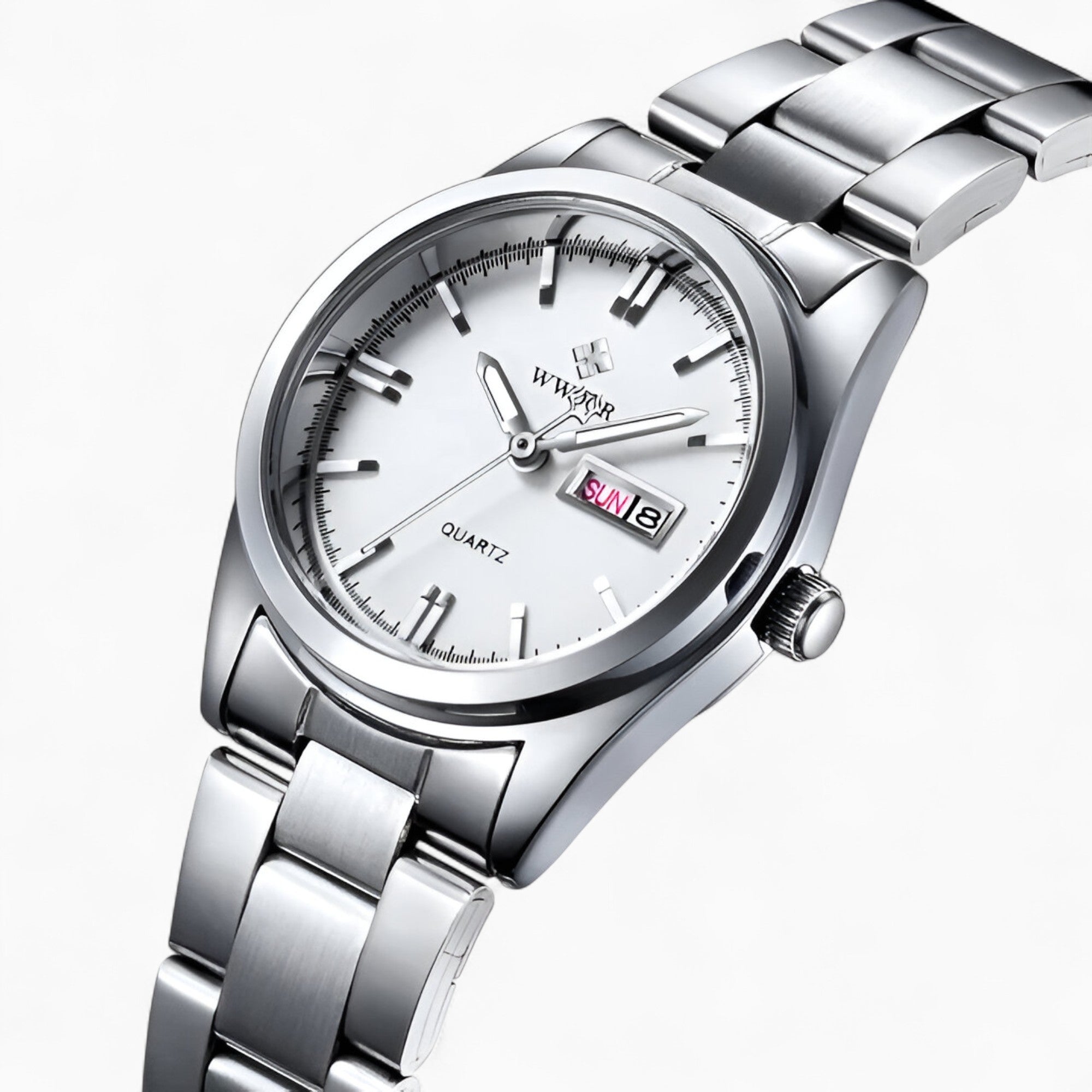 other : Julie | Montre Femme Acier Inoxydable Étanche Quartz in Blanc argenté van Seroa