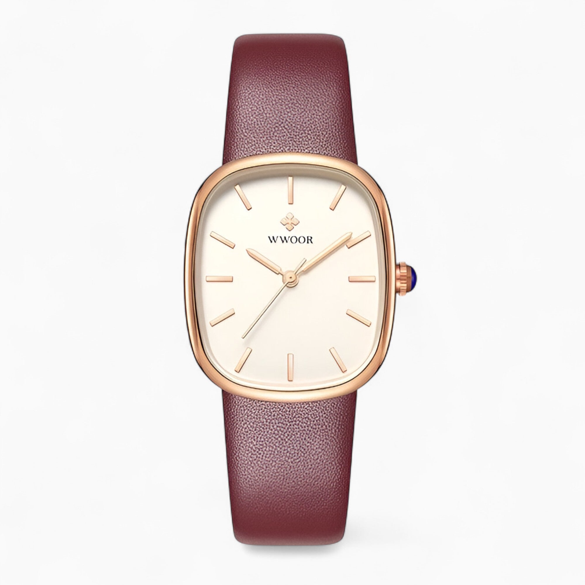 other : Mary | Montre Femme Cuir Élégante Quartz in Rouge van Seroa