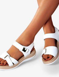 Bequeme orthopädische Damensandalen aus Leder mit Fußgewölbestütze