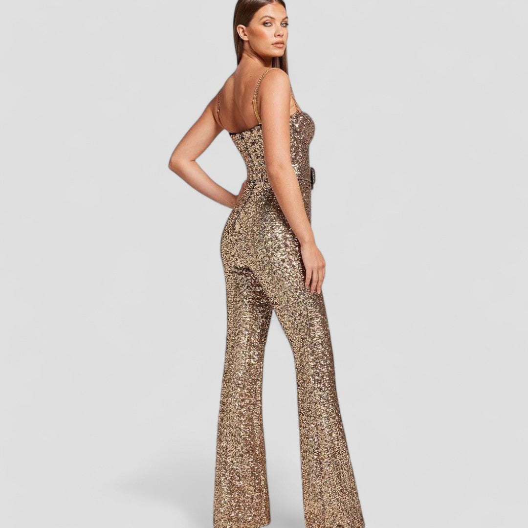 dresses : Clara – Combinaison de Soirée Élégante à Paillettes avec Ceinture in van Seroa
