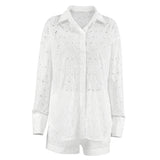 dresses : Clara – Ensemble d’Été Élégant 2 Pièces Brodé (Chemise & Short) in van Seroa