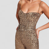 dresses : Clara – Combinaison de Soirée Élégante à Paillettes avec Ceinture in van Seroa