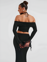 dresses : Elisabeth | Ensemble Femme Élastique à Épaules Dénudées Maxi in van Seroa