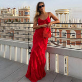 dresses : Anna - Robe Maxi Élégante Fluide avec Volants in van Seroa