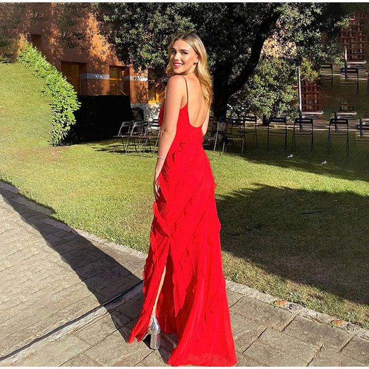 dresses : Anna - Robe Maxi Élégante Fluide avec Volants in van Seroa