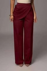 skirts : Deborah | Pantalon Femme Asymétrique en Polyester in Bourgogne van Seroa
