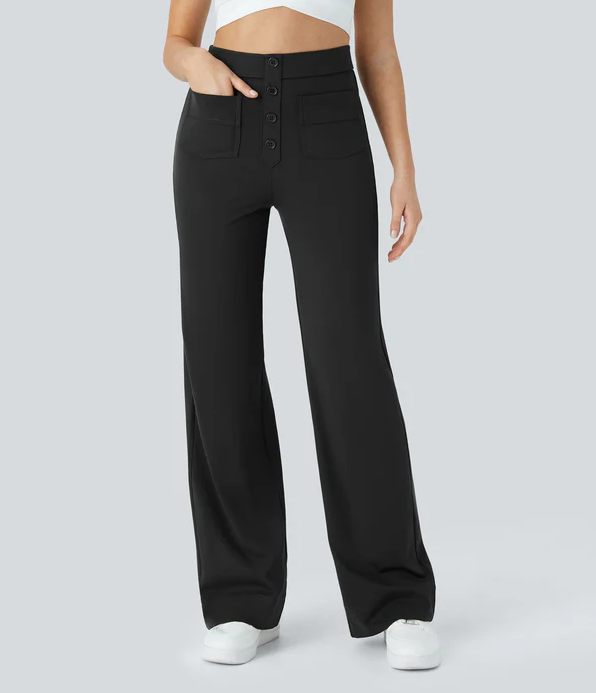 Pantalon Femme Élastique Taille Haute 5