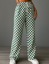 Pantalon Femme Élastique en Coton à Pattes d'Éléphan