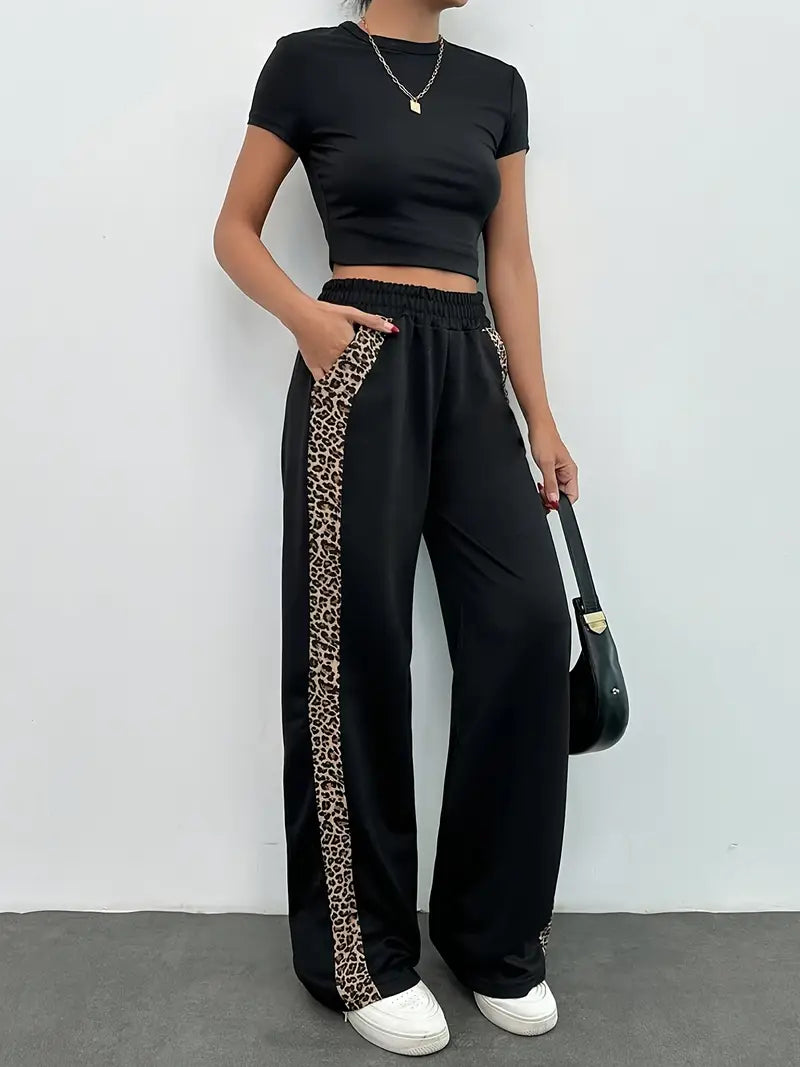 Pantalon Fluide Femme Élégant à Jambes Larges 0