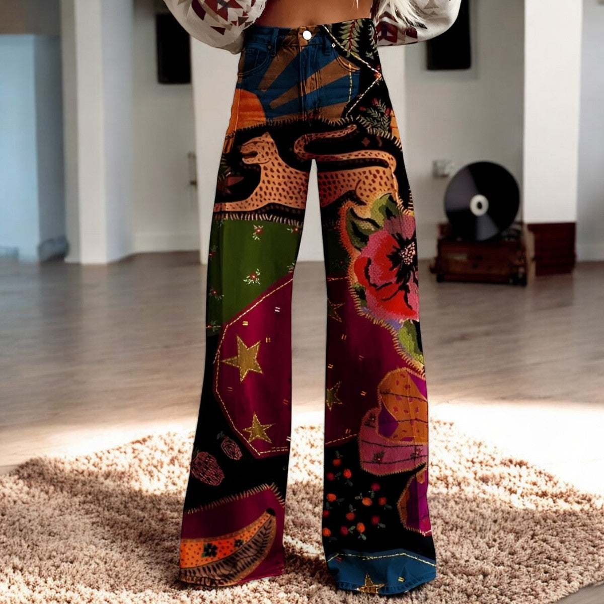Pantalon Fluide Femme Floral Élégant 1