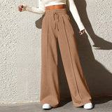 skirts : Lilian | Pantalon Fluide Femme Taille Haute Confortable in Kaki van Seroa
