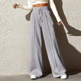 skirts : Lilian | Pantalon Fluide Femme Taille Haute Confortable in Gris van Seroa