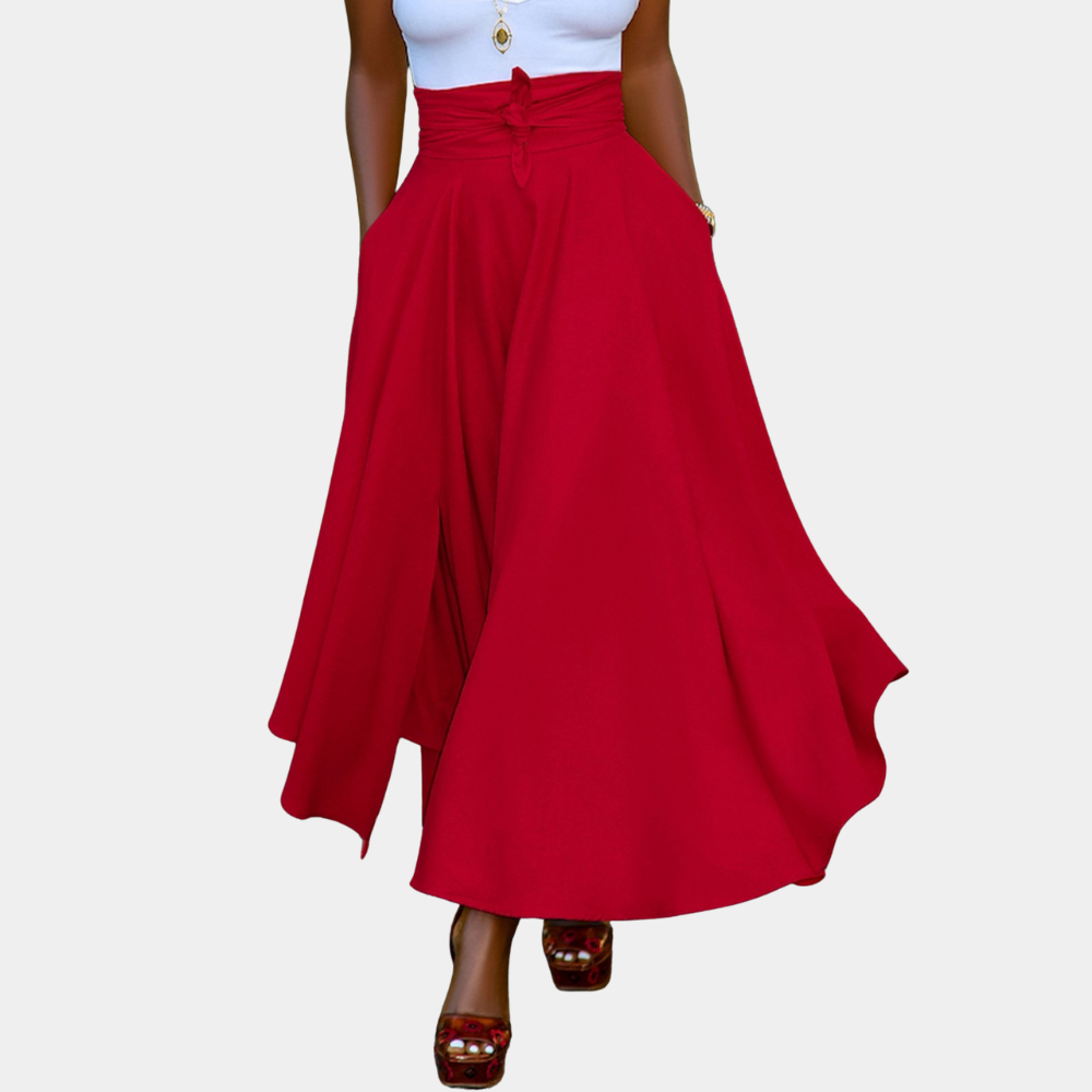 Pantalon Fluide Femme Taille Haute Élégant 1