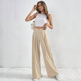 Pantalons pour femmes : Cora | Pantalon Fluide Femme Taille Haute avec Plis in van Seroa