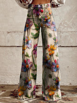Pantalons décontractés : Rosalie | Pantalon Fluide Femme en Viscose Multicolore in Vintage Gypsy van Seroa