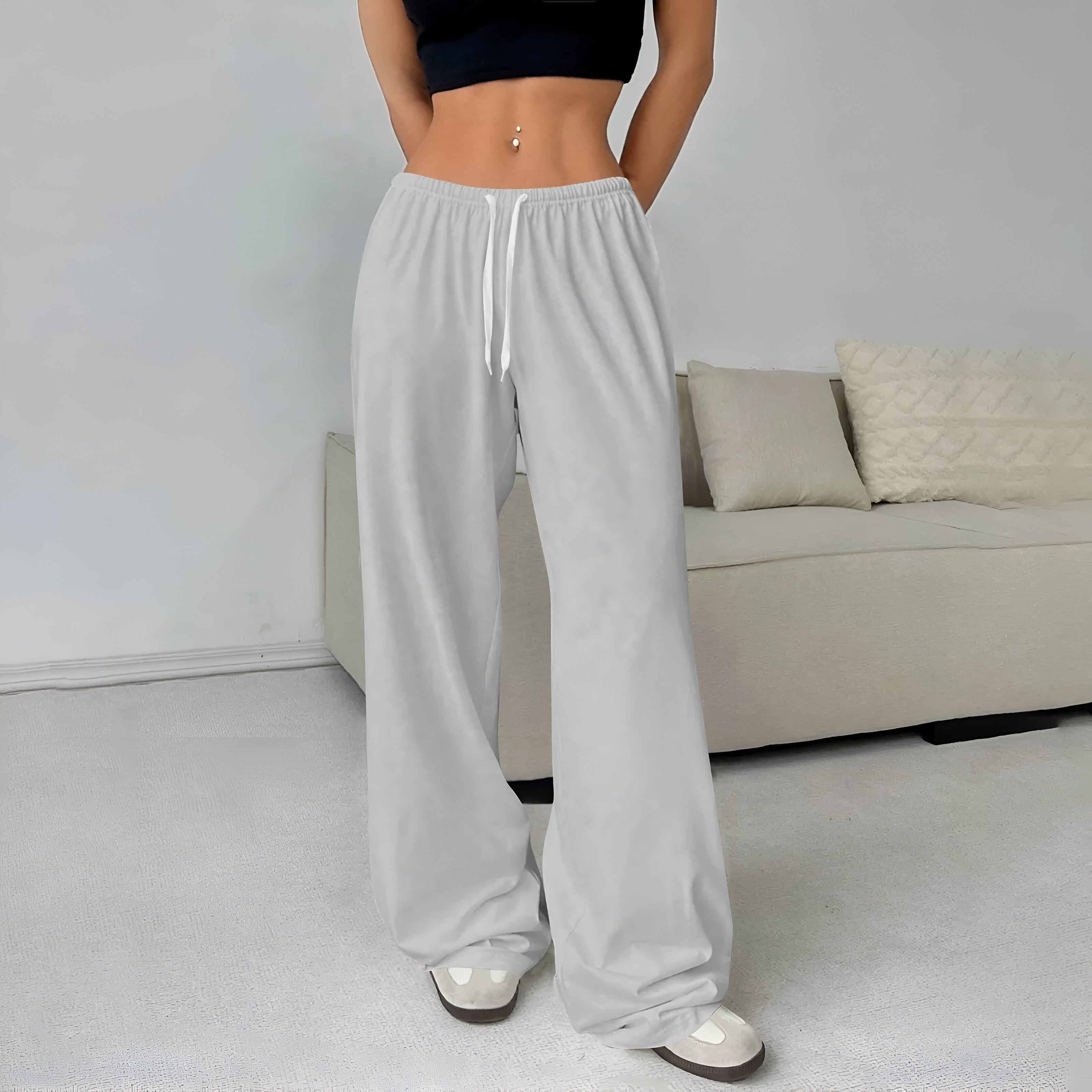 skirts : Alma | Pantalon Large Femme en Coton Élégant in van Seroa