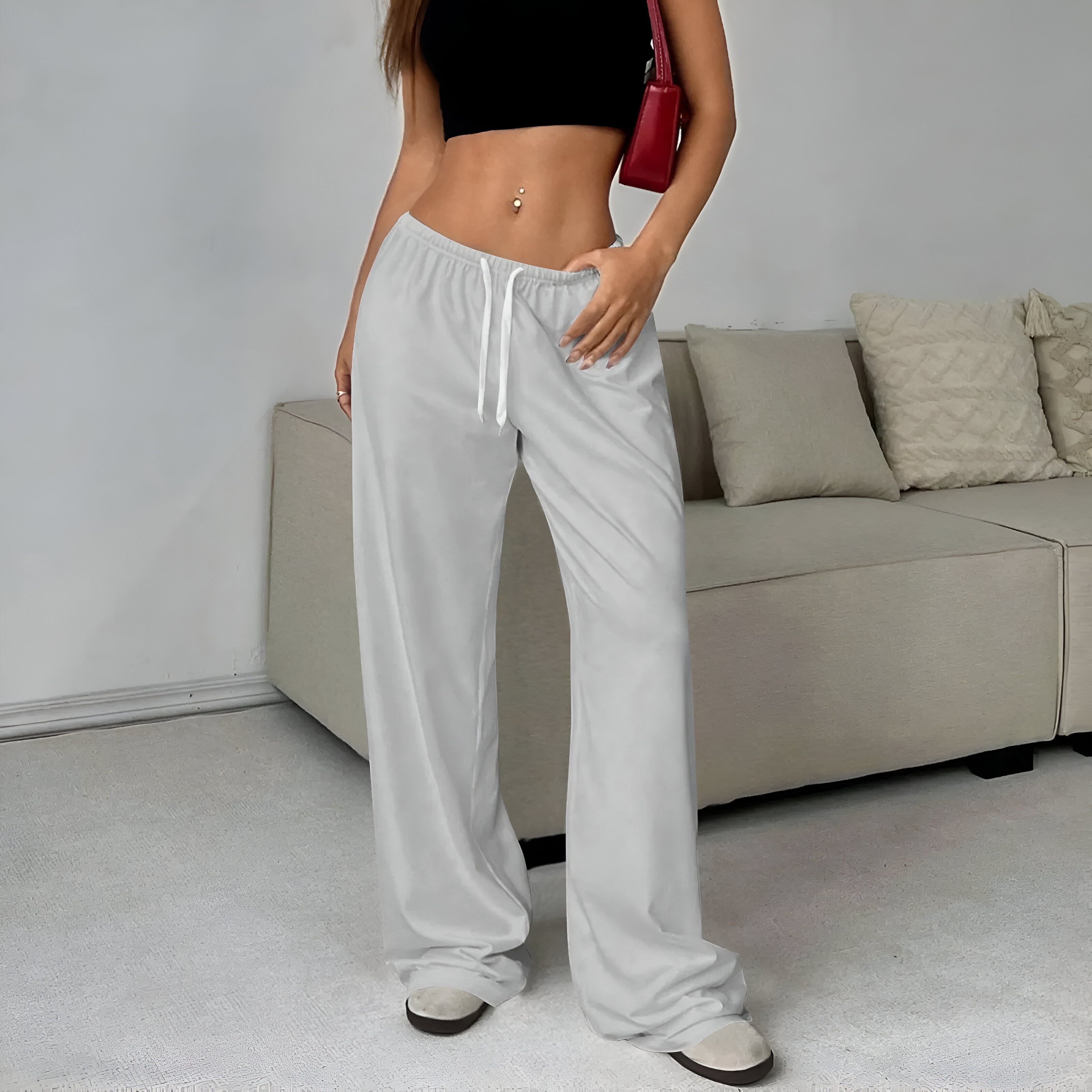 skirts : Alma | Pantalon Large Femme en Coton Élégant in van Seroa