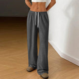 skirts : Alma | Pantalon Large Femme en Coton Élégant in Gris foncé van Seroa