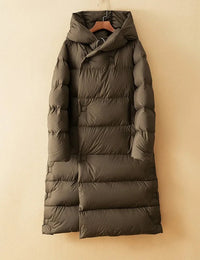 Warme Damen-Parka für den Winter mit Kapuze, weiß