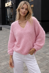 Pull Ample Femme Encolure V 0