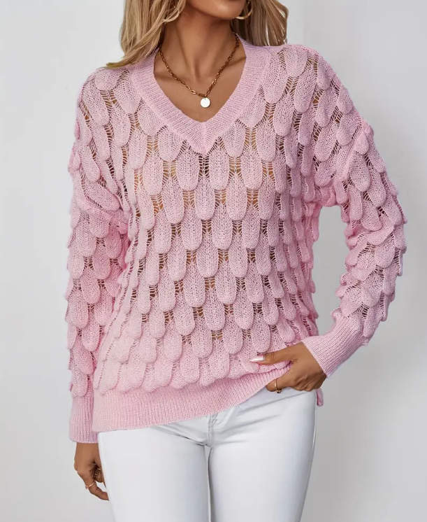 Pull Classique Femme Col en V 2