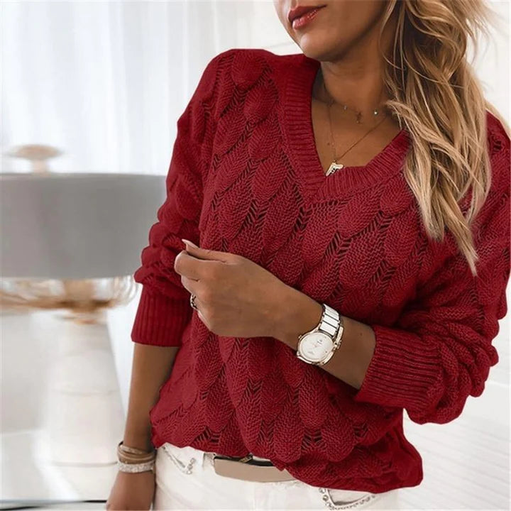 Pull Classique Femme Col en V 6